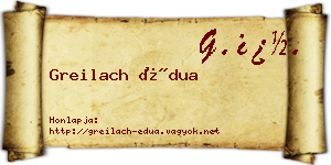 Greilach Édua névjegykártya